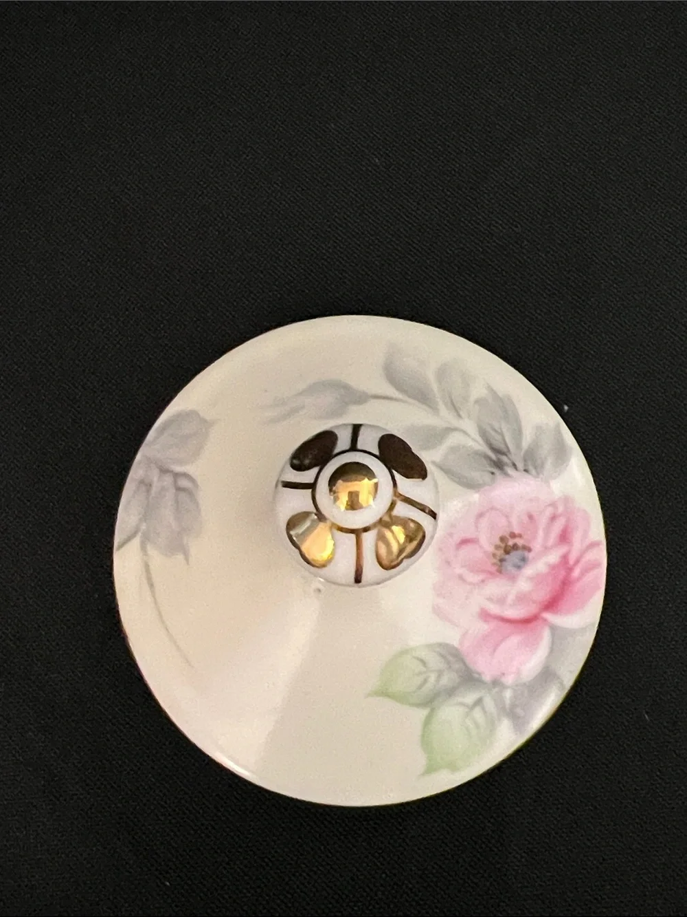 Aichi China  Porcelain Sugar and Creamer Set with Gold Trim - Pink Roses